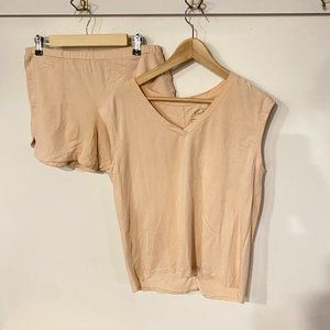 Soma Restore Aloe Knit Tank + Shorts Pajama Set - Medium, Pink